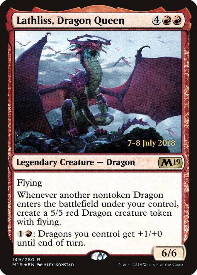 Lathliss, Dragon Queen  [Core Set 2019 Prerelease Promos] - Devastation Store | Devastation Store