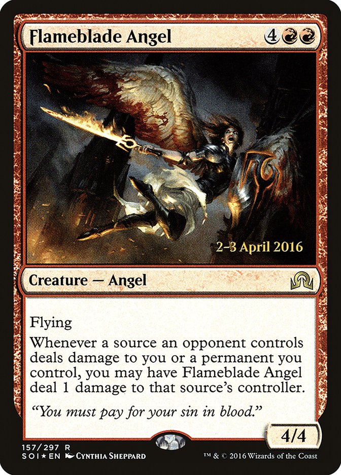 Flameblade Angel [Shadows over Innistrad Prerelease Promos] - Devastation Store | Devastation Store