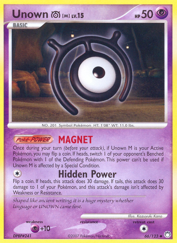 Unown M (66/123) [Diamond & Pearl: Mysterious Treasures] | Devastation Store