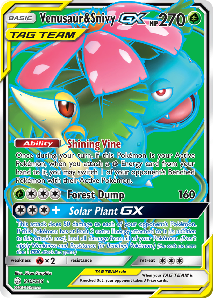 Venusaur & Snivy GX (210/236) [Sun & Moon: Cosmic Eclipse] | Devastation Store