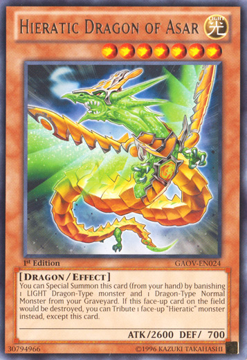Hieratic Dragon of Asar [GAOV-EN024] Rare | Devastation Store
