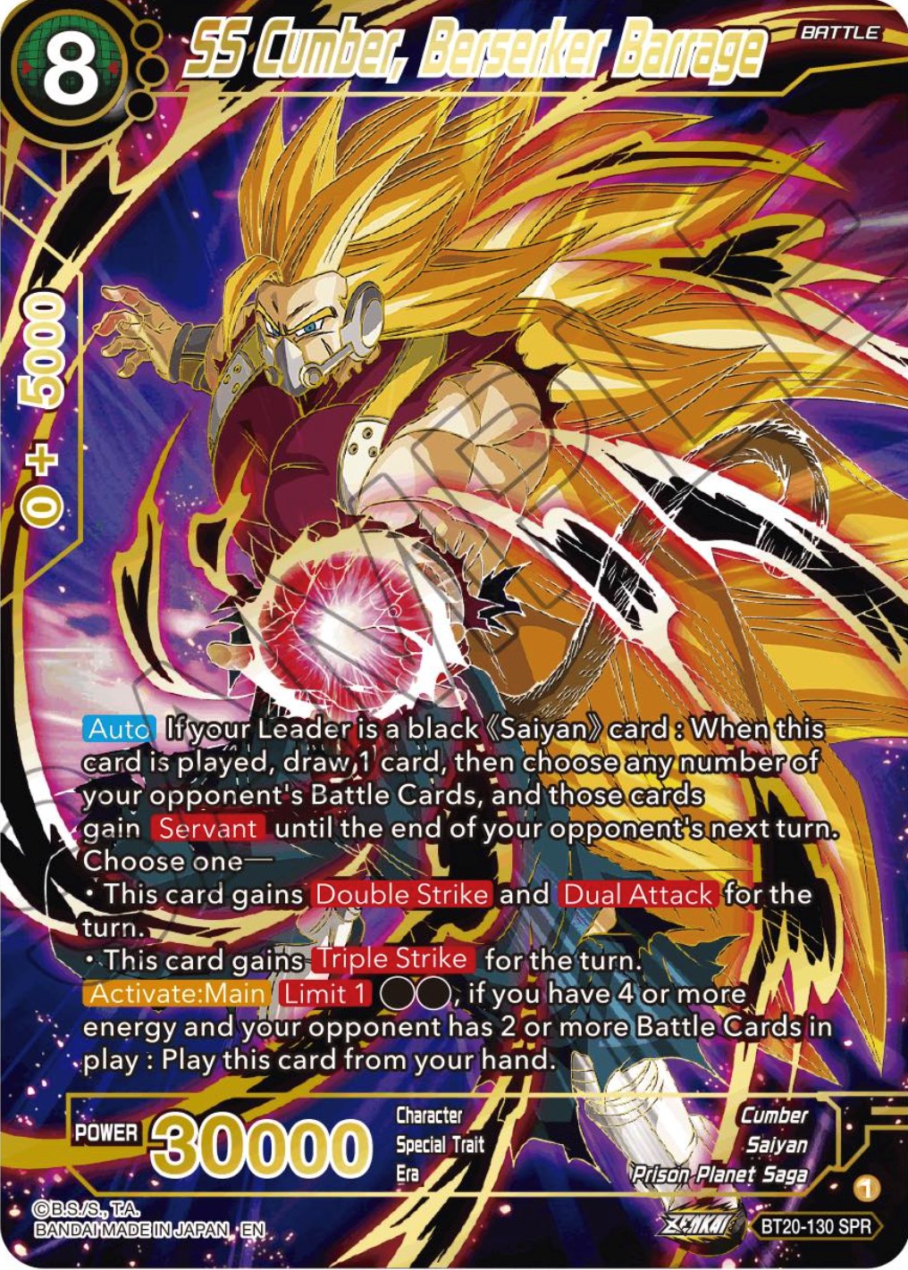 SS Cumber, Berserker Barrage (SPR) (BT20-130) [Power Absorbed] | Devastation Store