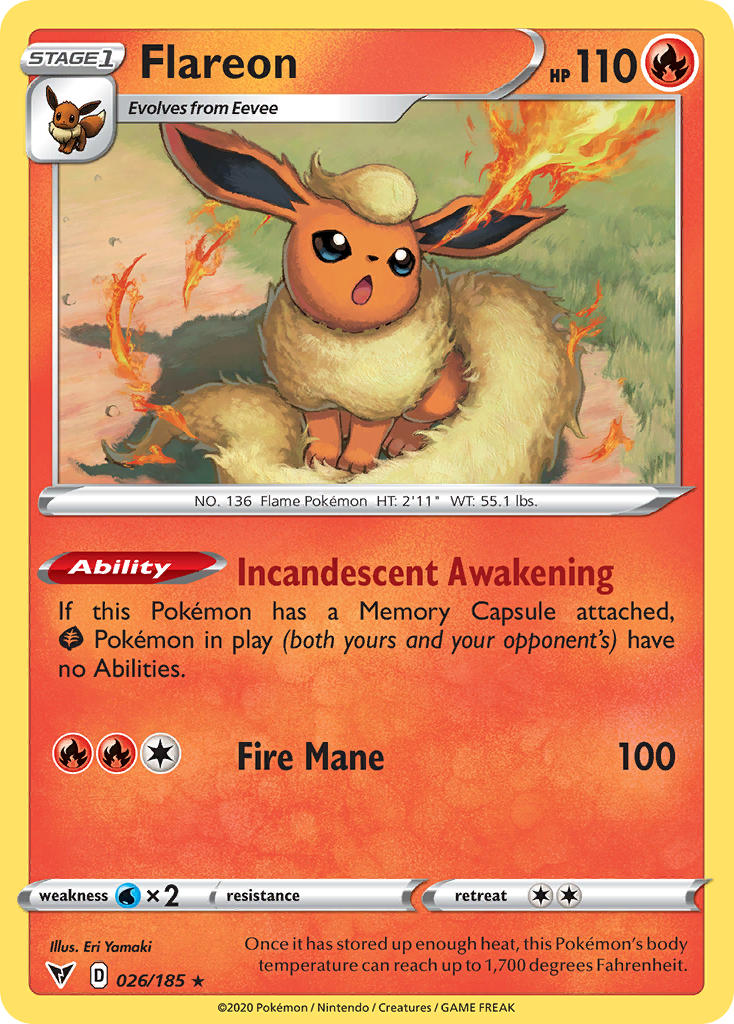 Flareon (026/185) [Sword & Shield: Vivid Voltage] | Devastation Store