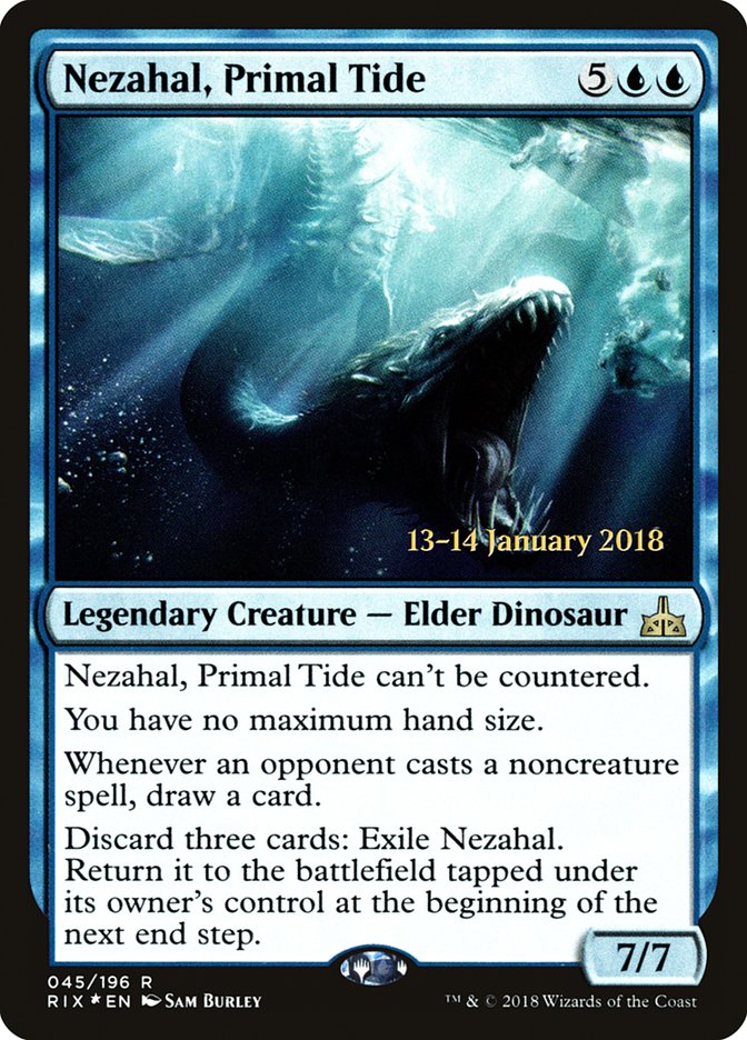 Nezahal, Primal Tide [Rivals of Ixalan Prerelease Promos] - Devastation Store | Devastation Store