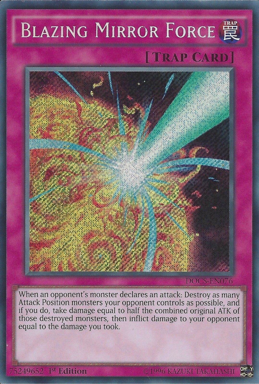 Blazing Mirror Force [DOCS-EN076] Secret Rare | Devastation Store