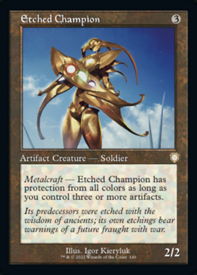 Etched Champion (Retro) [The Brothers' War Commander] | Devastation Store