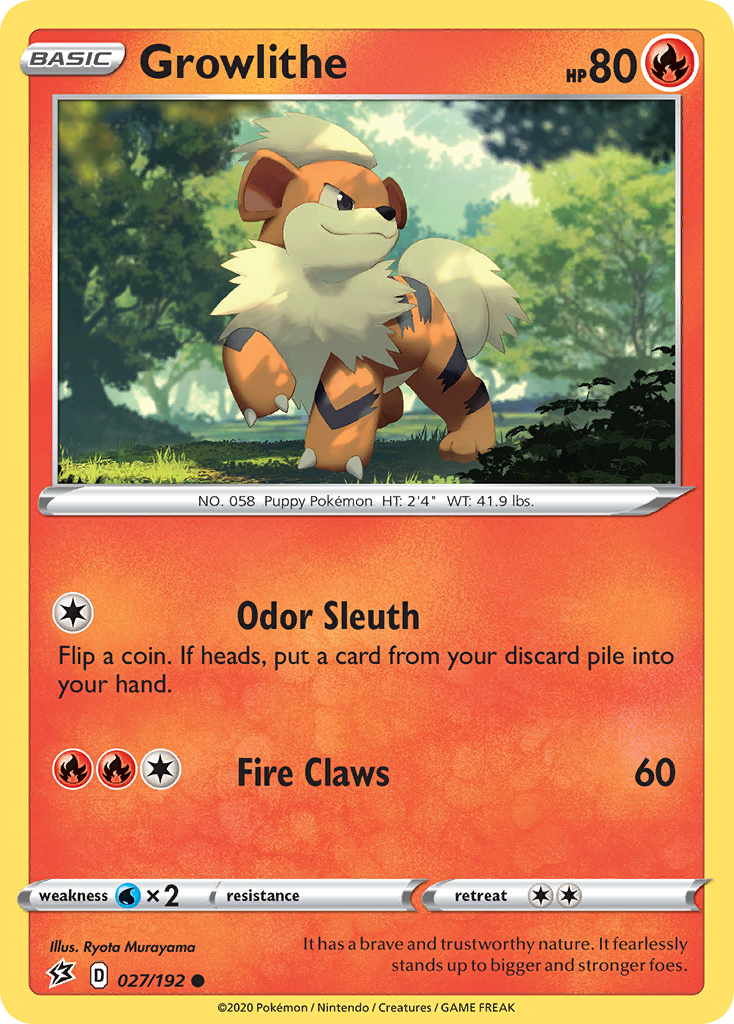 Growlithe (027/192) [Sword & Shield: Rebel Clash] | Devastation Store