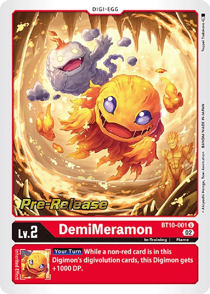 DemiMeramon [BT10-001] [Xros Encounter Pre-Release Cards] | Devastation Store