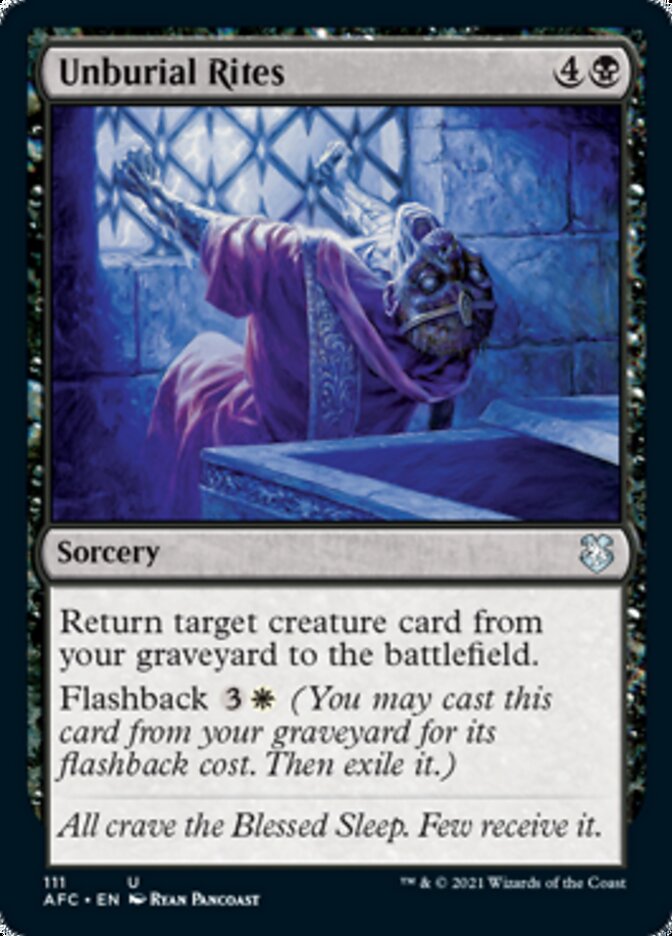 Unburial Rites [Dungeons & Dragons: Adventures in the Forgotten Realms Commander] | Devastation Store