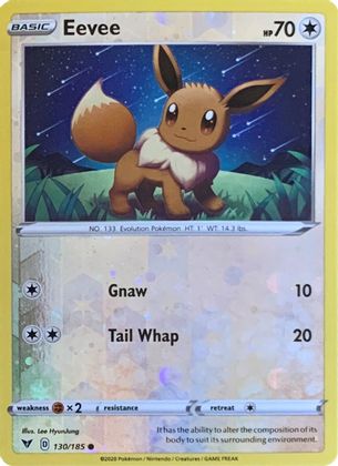 Eevee (130/185) (Reverse Cosmos Holo) [Sword & Shield: Vivid Voltage] | Devastation Store