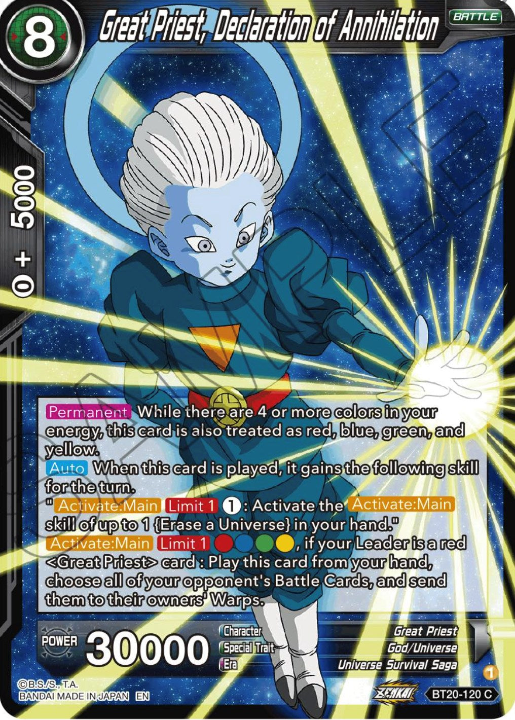 Great Priest, Declaration of Annihilation (BT20-120) [Power Absorbed] | Devastation Store