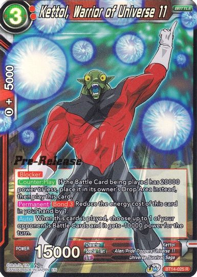 Kettol, Warrior of Universe 11 (BT14-025) [Cross Spirits Prerelease Promos] | Devastation Store