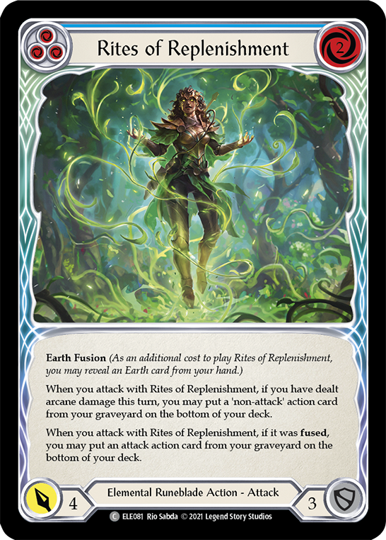 Rites of Replenishment (Blue) [ELE081] (Tales of Aria)  1st Edition Normal | Devastation Store