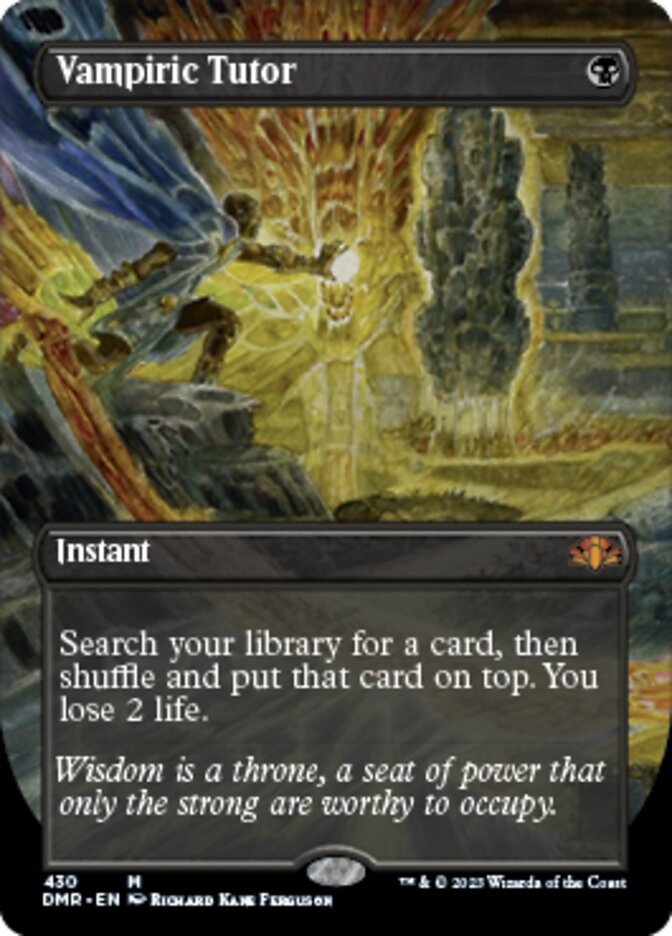 Vampiric Tutor (Borderless Alternate Art) [Dominaria Remastered] | Devastation Store