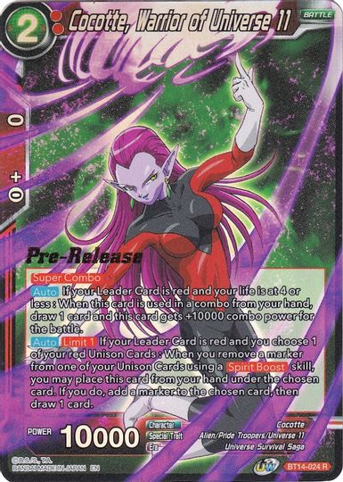 Cocotte, Warrior of Universe 11 (BT14-024) [Cross Spirits Prerelease Promos] | Devastation Store