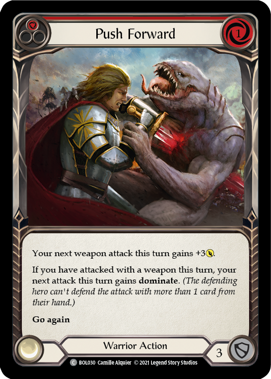 Push Forward (Red) [BOL030] (Monarch Boltyn Blitz Deck) | Devastation Store