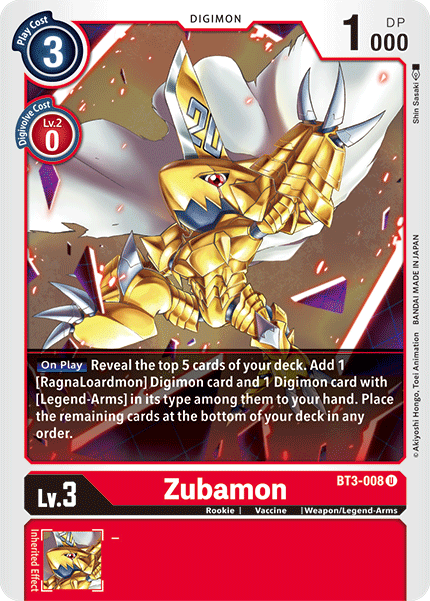 Zubamon [BT3-008] [Release Special Booster Ver.1.5] | Devastation Store
