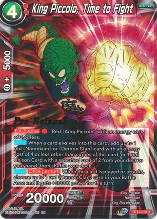 King Piccolo, Time to Fight (BT12-018) [Vicious Rejuvenation Prerelease Promos] | Devastation Store