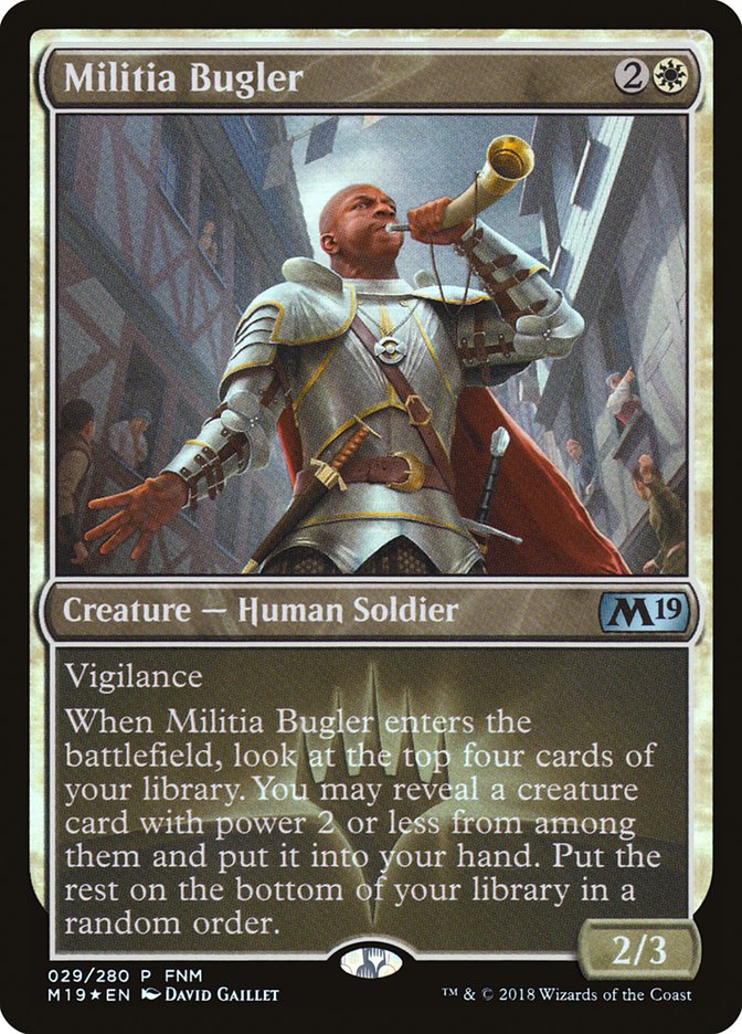 Militia Bugler (FNM) [Core Set 2019 Promos] | Devastation Store
