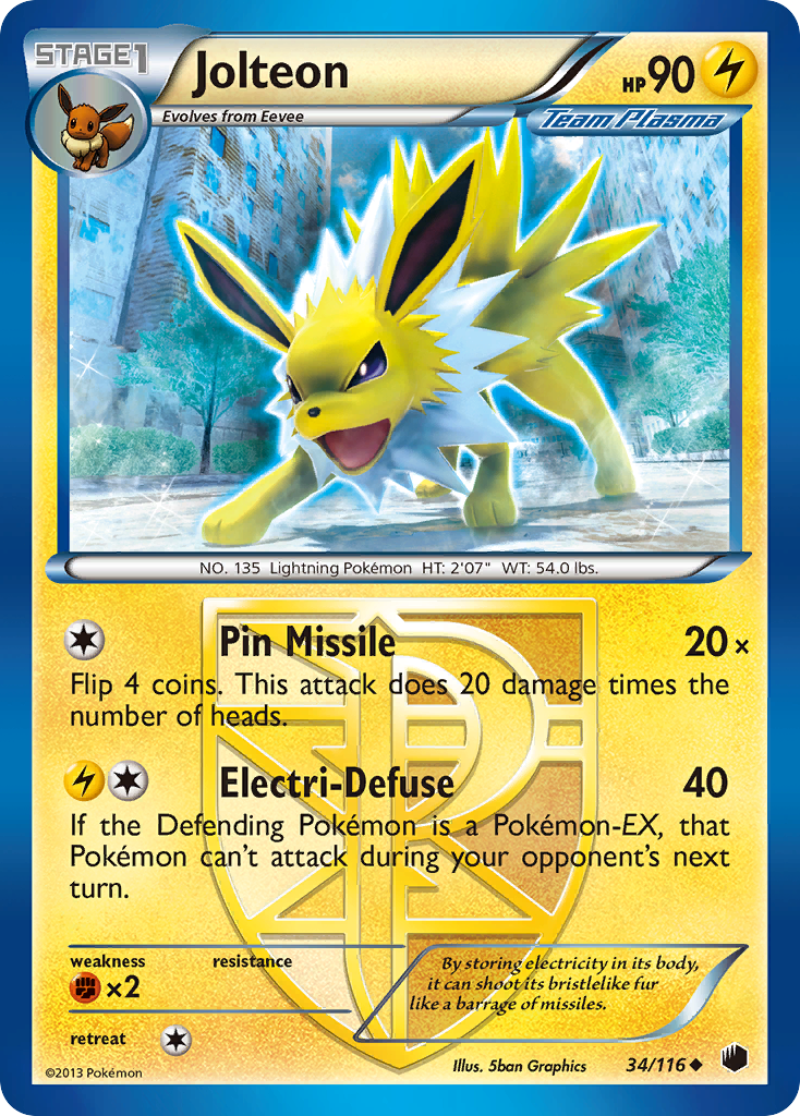 Jolteon (34/116) [Black & White: Plasma Freeze] | Devastation Store