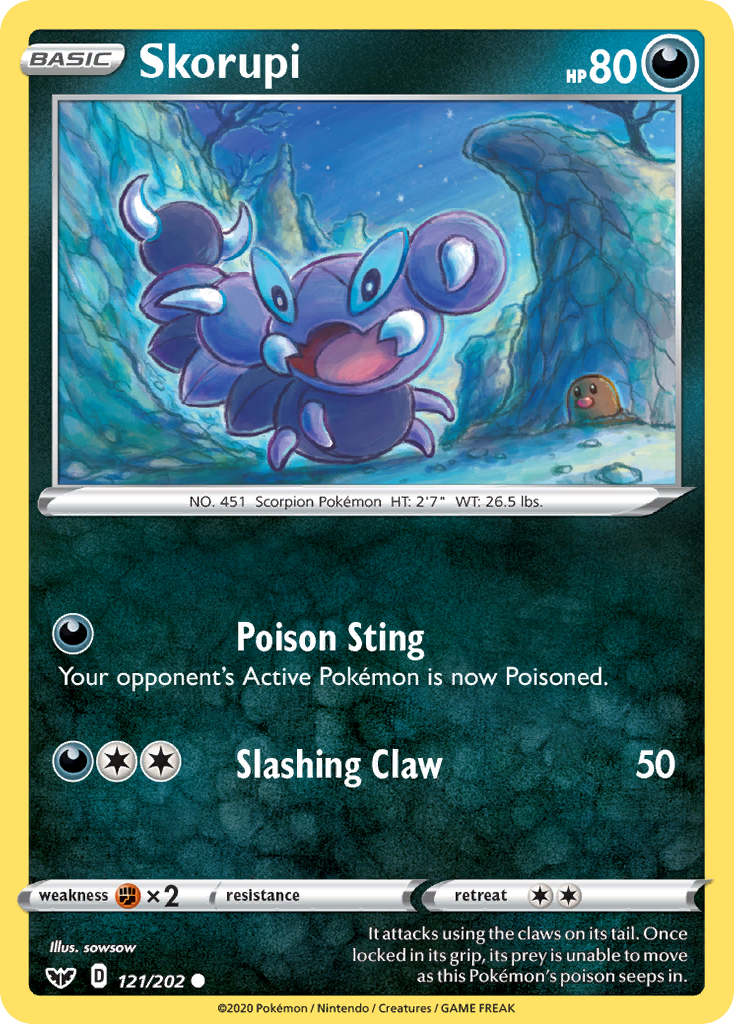 Skorupi (121/202) [Sword & Shield: Base Set] | Devastation Store