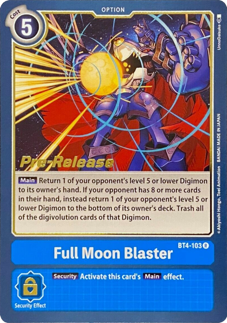 Full Moon Blaster [BT4-103] [Great Legend Pre-Release Promos] | Devastation Store