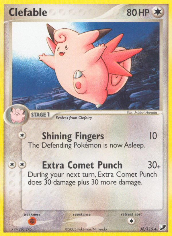 Clefable (36/115) [EX: Unseen Forces] | Devastation Store