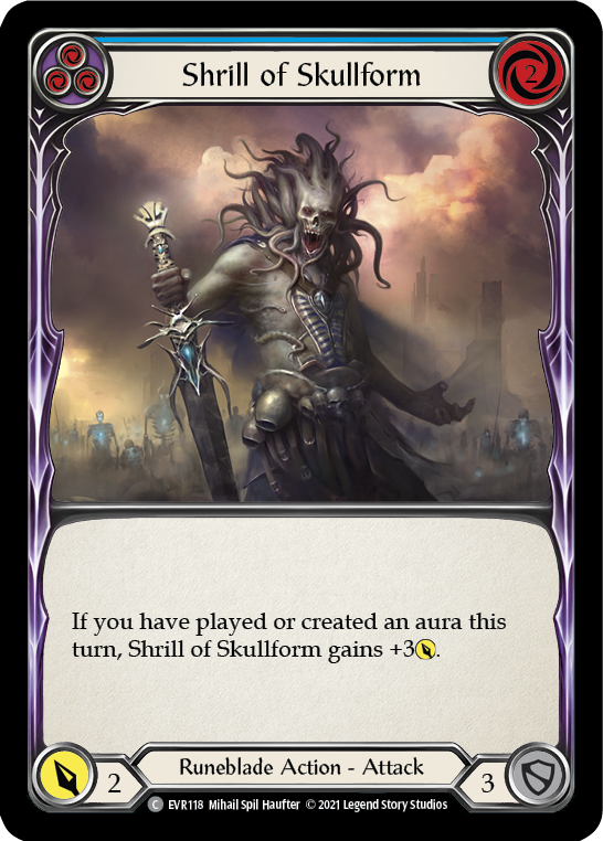 Shrill of Skullform (Blue) [EVR118] (Everfest)  1st Edition Rainbow Foil | Devastation Store