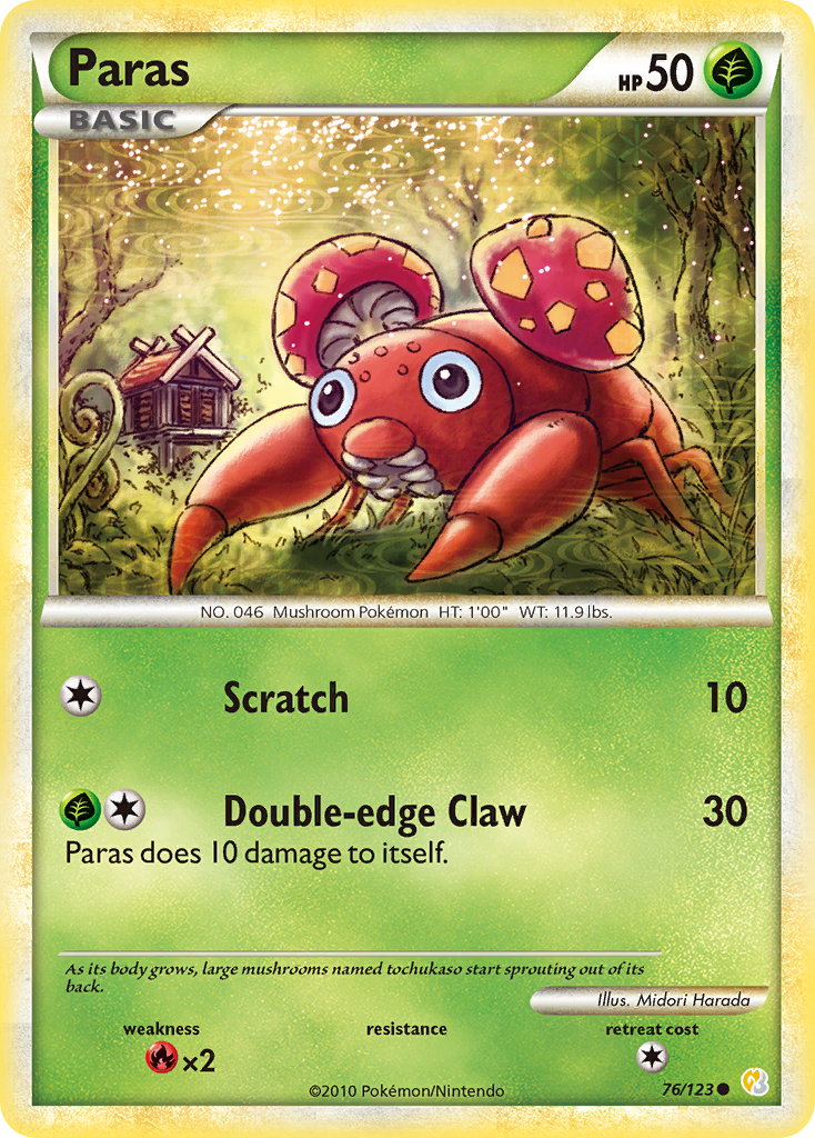 Paras (76/123) [HeartGold & SoulSilver: Base Set] | Devastation Store