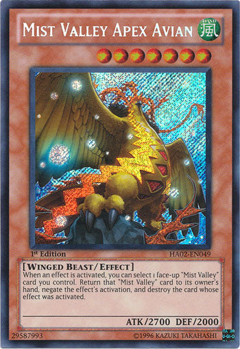 Mist Valley Apex Avian [HA02-EN049] Secret Rare | Devastation Store