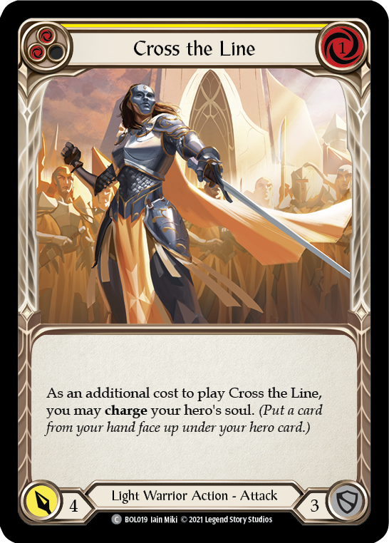 Cross the Line (Yellow) [BOL019] (Monarch Boltyn Blitz Deck) | Devastation Store