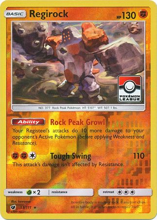 Regirock (53/111) (League Promo) [Sun & Moon: Crimson Invasion] | Devastation Store