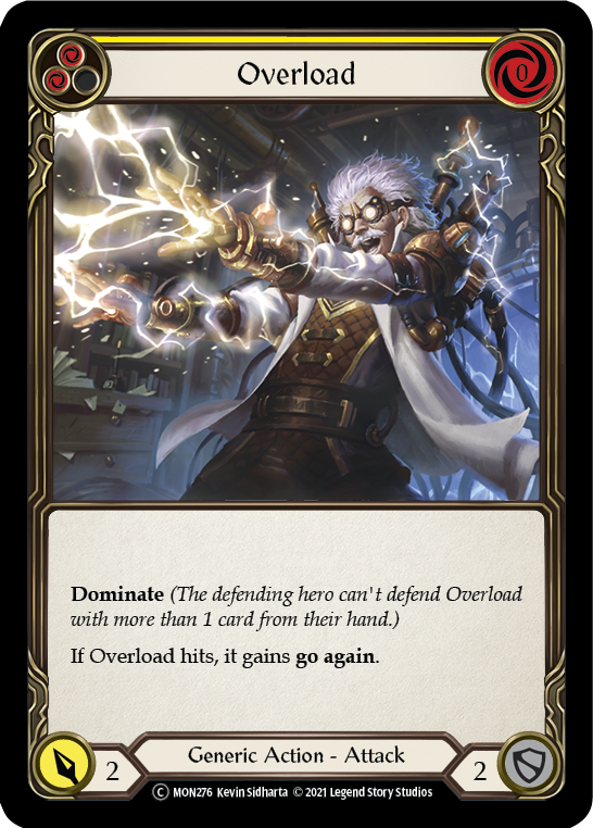 Overload (Yellow) (Rainbow Foil) [U-MON276-RF] Unlimited Edition Rainbow Foil | Devastation Store