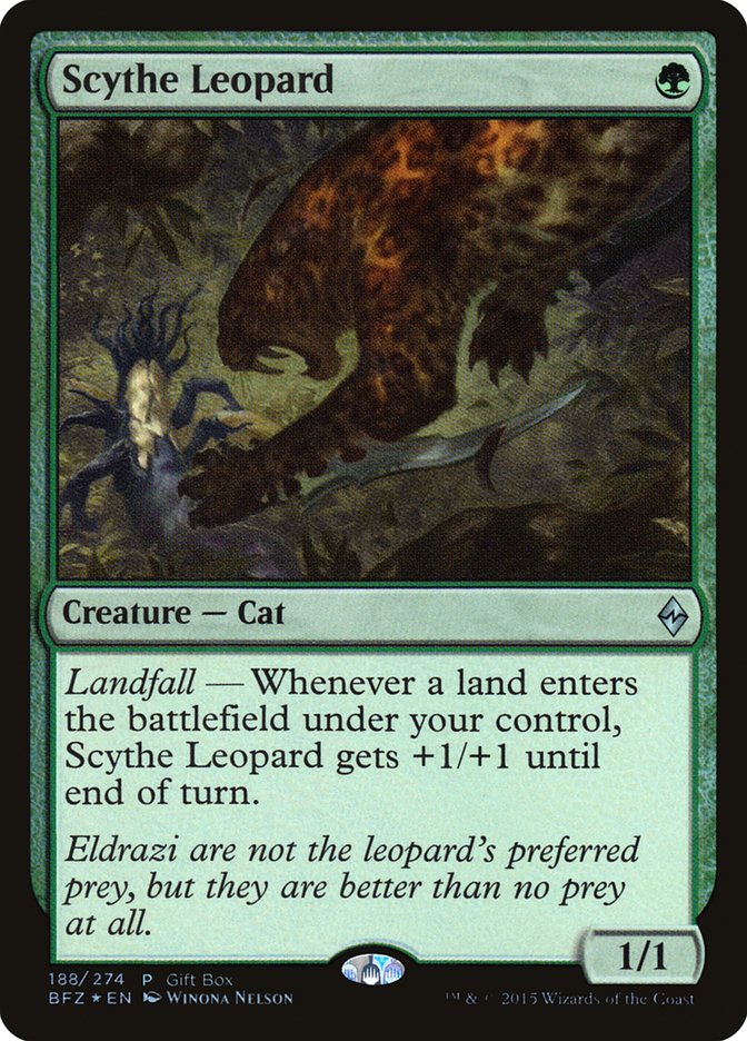 Scythe Leopard (Gift Box) [Battle for Zendikar Promos] - Devastation Store | Devastation Store