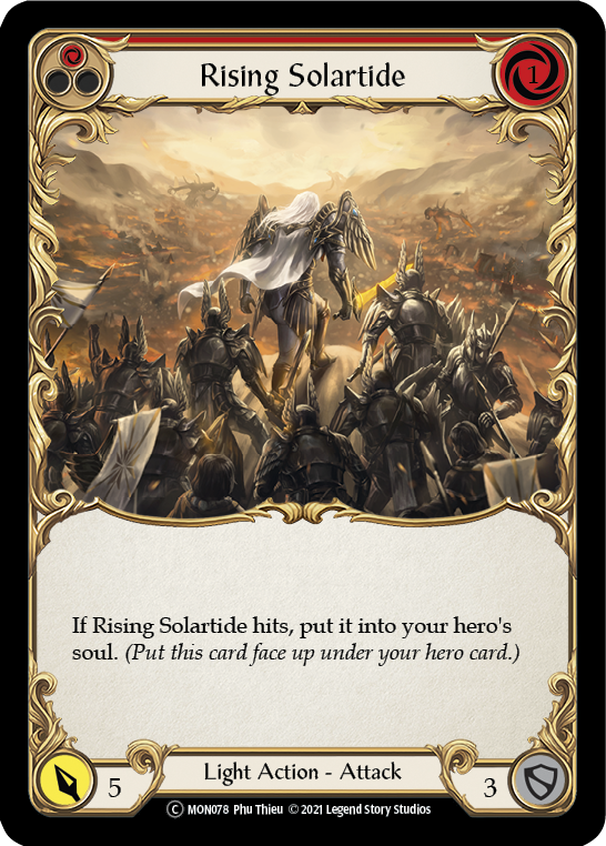 Rising Solartide (Red) (Rainbow Foil) [U-MON078-RF] Unlimited Edition Rainbow Foil | Devastation Store