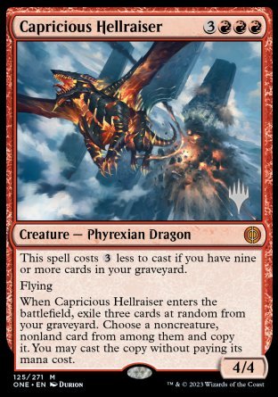Capricious Hellraiser (Promo Pack) [Phyrexia: All Will Be One Promos] | Devastation Store