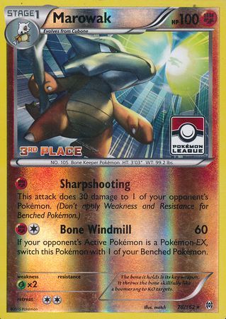 Marowak (78/162) (League Promo 3rd Place) [XY: BREAKthrough] | Devastation Store