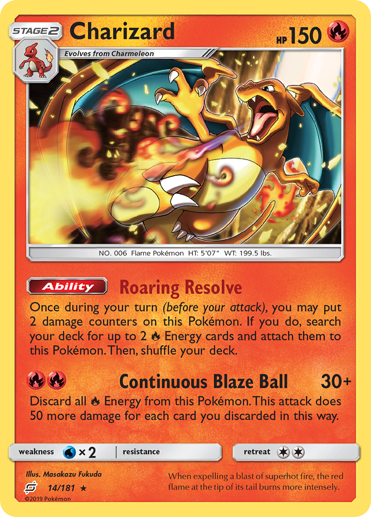 Charizard (14/181) (Cosmos Holo) [Sun & Moon: Team Up] | Devastation Store