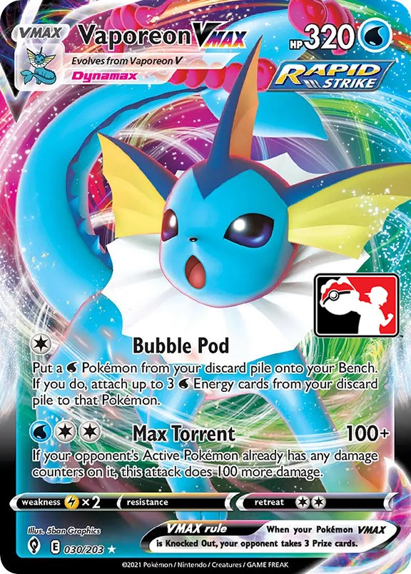 Vaporeon VMAX (030/203) [Prize Pack Series One] | Devastation Store