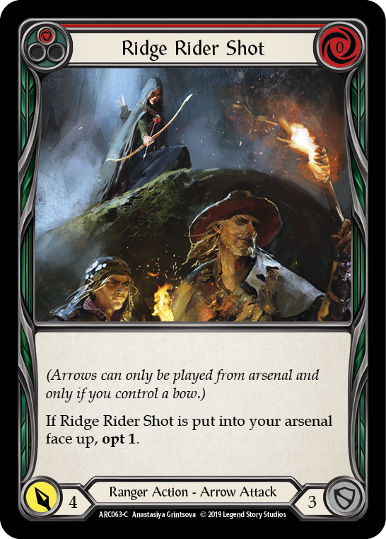 Ridge Rider Shot (Red) [ARC063-C] 1st Edition Rainbow Foil - Devastation Store | Devastation Store