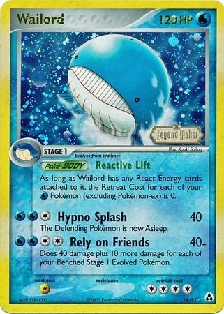 Wailord (14/92) (Stamped) [EX: Legend Maker] | Devastation Store