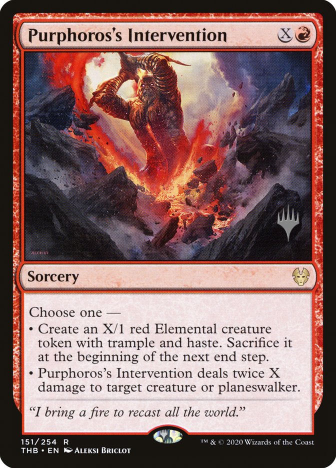 Purphoros's Intervention (Promo Pack) [Theros Beyond Death Promos] | Devastation Store