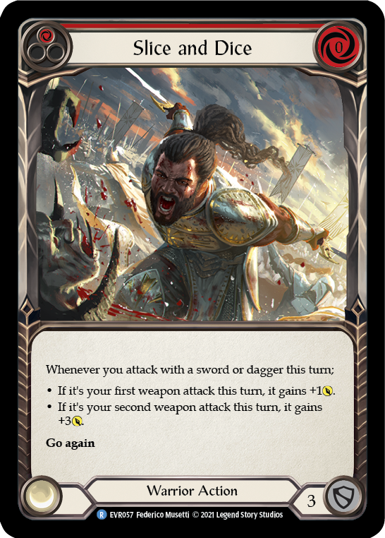 Slice and Dice (Red) [EVR057] (Everfest)  1st Edition Rainbow Foil | Devastation Store