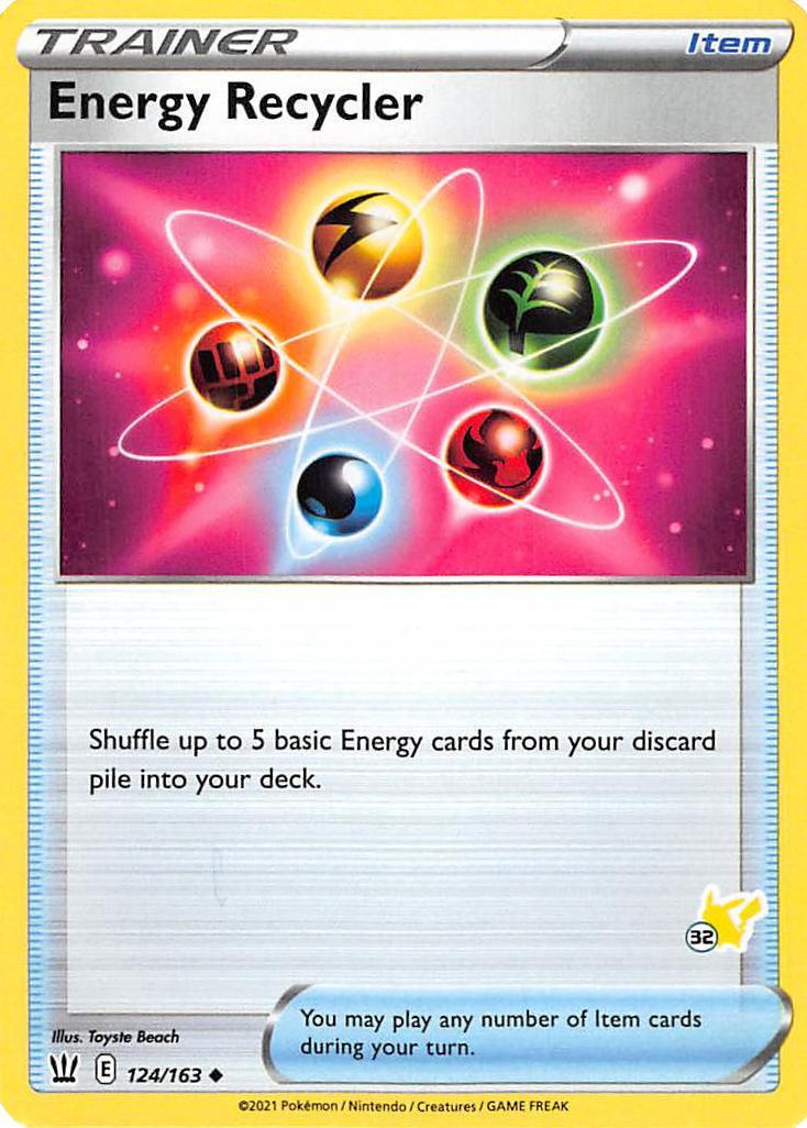 Energy Recycler (124/163) (Pikachu Stamp #32) [Battle Academy 2022] | Devastation Store