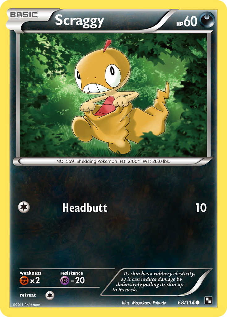 Scraggy (68/114) [Black & White: Base Set] | Devastation Store