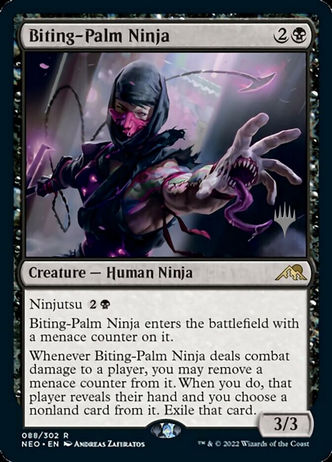 Biting-Palm Ninja (Promo Pack) [Kamigawa: Neon Dynasty Promos] | Devastation Store