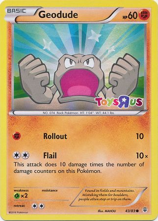 Geodude (43/83) (Toys R Us Promo) [XY: Generations] | Devastation Store