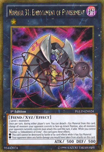 Number 31: Embodiment of Punishment [PGLD-EN024] Gold Secret Rare | Devastation Store