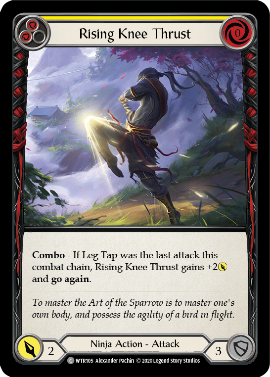 Rising Knee Thrust (Yellow) [WTR105] Unlimited Edition Rainbow Foil - Devastation Store | Devastation Store