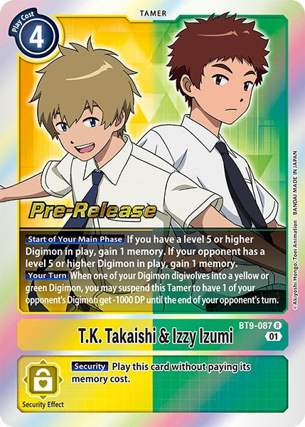 T.K. Takaishi & Izzy Izumi [BT9-087] [X Record Pre-Release Promos] | Devastation Store